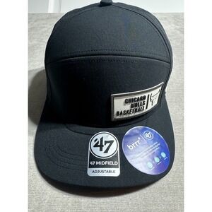 Chicago Bulls '47 Brand brrr Cypher Midfield Black OSFM Hat Cap NEW